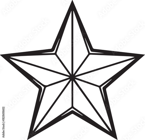 Minimal Geometric Star Motif  Vector
