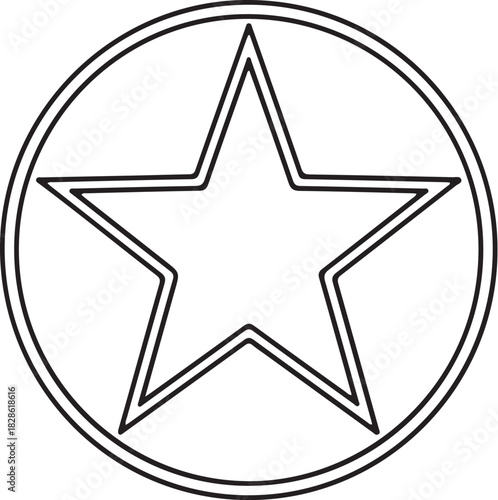 Minimal Geometric Star Motif  Vector