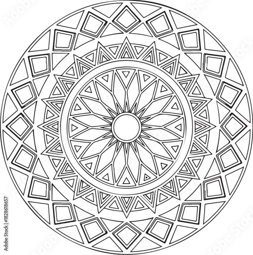 Minimal Geometric Star Motif  Vector