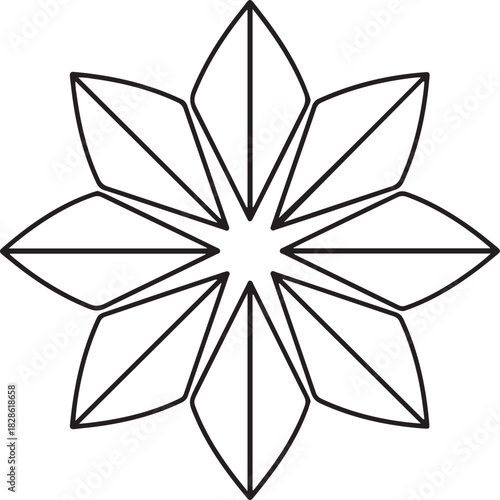 Minimal Geometric Star Motif  Vector