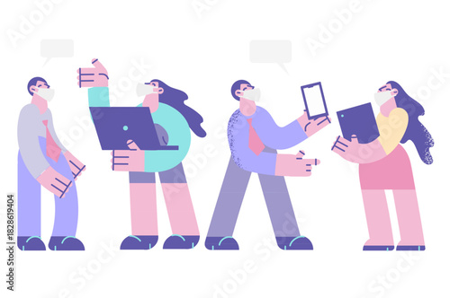 Working during covid-19 pandemic concept