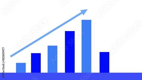 Growing Bar Chart with Upward Arrow – Business Growth Animation