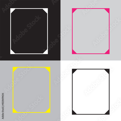 Hand drawn ink vintage frames. Stamp or letter mark frames for greeting cards, wedding, birthday party.