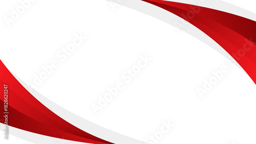 Abstract red and white curved background, modern minimalist wallpaper. Suitable for template designs, sale banners, business cards, presentations, websites, and pages