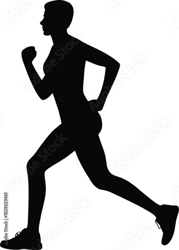 Running Woman Silhouette – Female Runner, Fitness Exercise, Jogging Workout Illustration