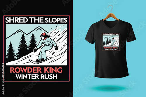 Hand drawing goggles vector illustration and slogan for print design.