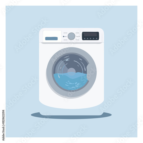 Washing Machine Illustration A Modern Appliance Icon for Clean Living