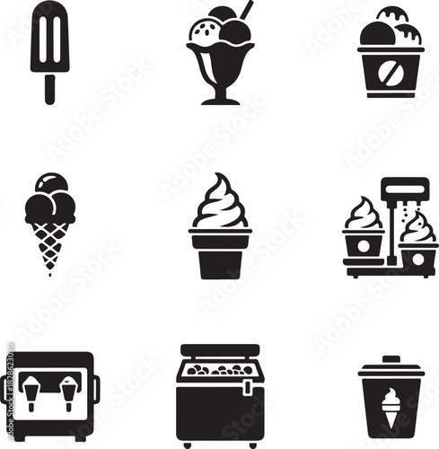 Ice Cream Icons Collection popsicle soft serve