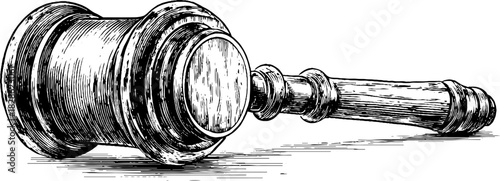 Engraved wooden mixing tool illustration for culinary design