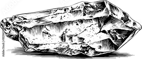 Fractured rose quartz with engraved details vintage style for decorative designs