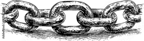 Vintage decorative chain engraving illustration for design and decoration
