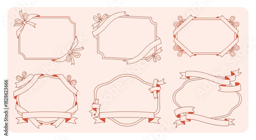Cute set of ribbon frames, vector illustration, great for greetings, invitations, designs, and more