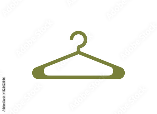 A plastic hanger with a hook for hanging garments, used for storing apparel in a wardrobe or closet, depicted as a flat vector illustration on a white background
