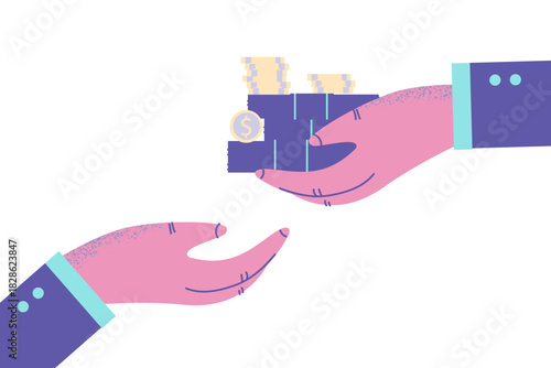 Obraz na plátně Giving bribe and financial crime concept.