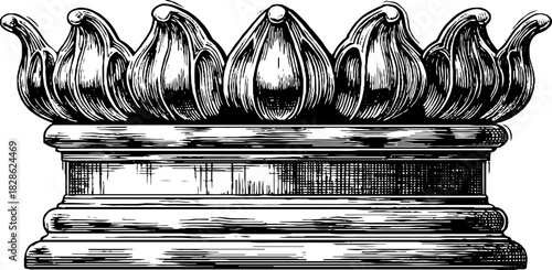 Vintage hand drawn decorative illustration of alternating jagged shapes