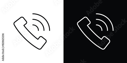 Phone call icons symbols. Collection of simple black icons