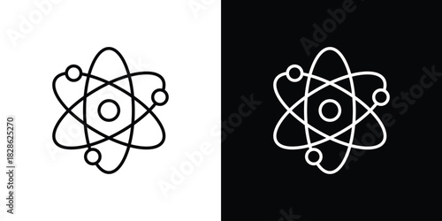 Physics icons symbols. Collection of simple black icons