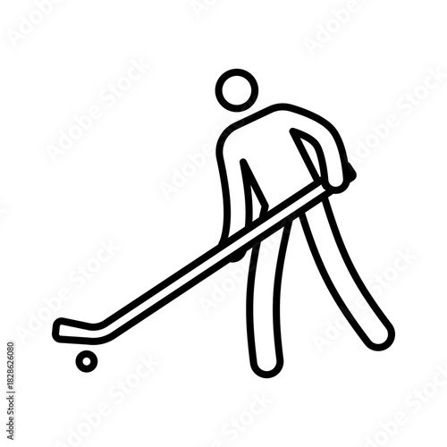 ice hockey icon, outlined style