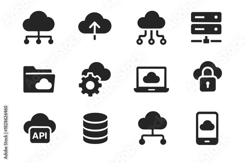 File settings cloud computing vector api server icon upload mobile line symbol