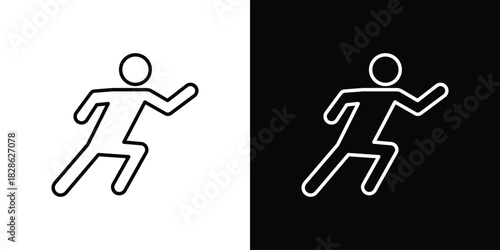 Running icons symbols. Collection of simple black icons