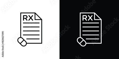 RX icons symbols. Collection of simple black icons