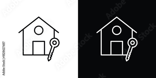 Selling or rent home icons symbols. Collection of simple black icons