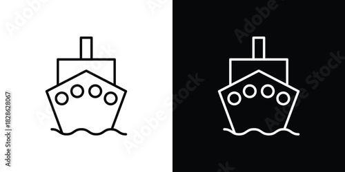 Ship icons symbols. Collection of simple black icons