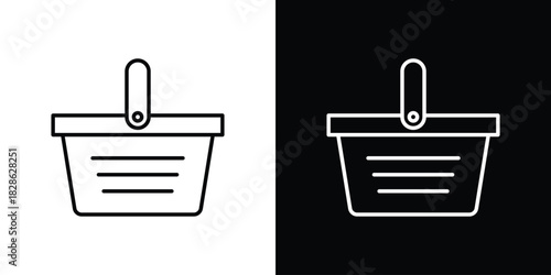Shopping basket icons symbols. Collection of simple black icons