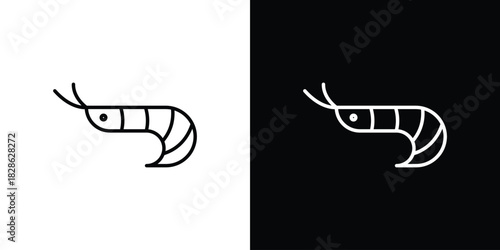 Shrimp icons symbols. Collection of simple black icons