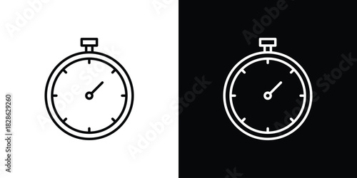 Stopwatch icons symbols. Collection of simple black icons