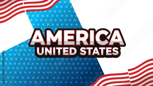 Bold patriotic vector banner for United States of America independence celebrations or tourism