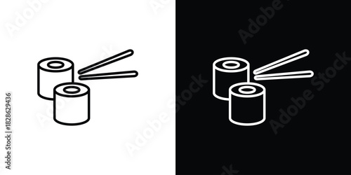 Sushi icons symbols. Collection of simple black icons