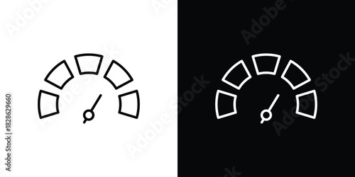 Tachometer icons symbols. Collection of simple black icons