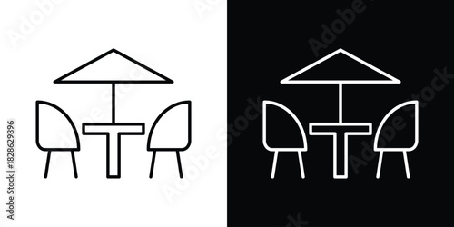 Terrace icons symbols. Collection of simple black icons