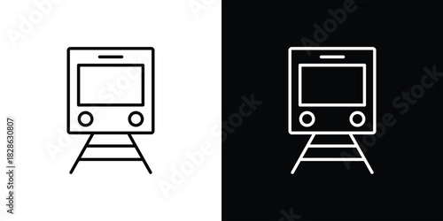 Train icons symbols. Collection of simple black icons