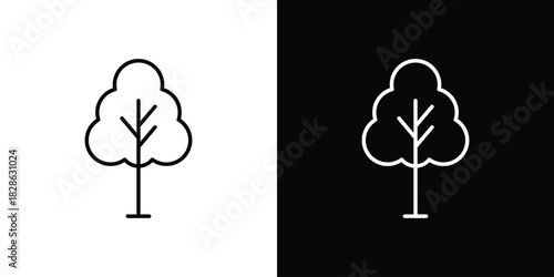 Tree free icons symbols. Collection of simple black icons