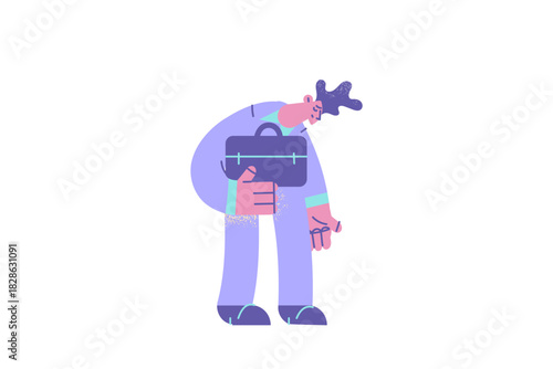 Stress, tiredness and overwork concept.