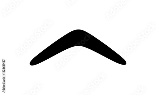 Dynamic black boomerang soaring through the air with precision and skill. Sport icon.