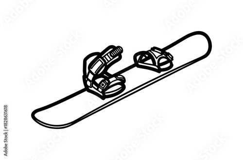 Snowboard outline, ready for winter adventures on the mountain slopes, get outdoors