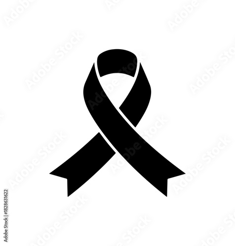 Elegant awareness ribbon symbol for support, mourning, and memorial remembrance