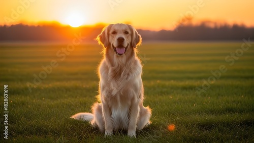 Naklejka golden retriever dog