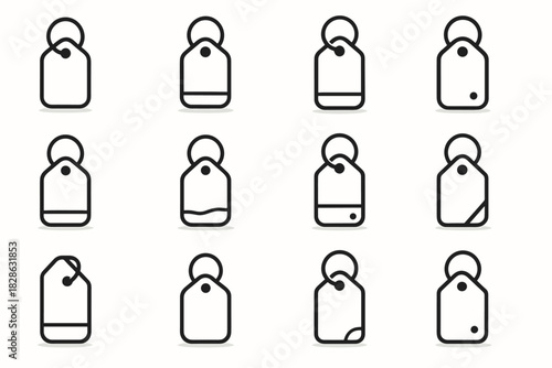 Base icon key tag hole hinge minimal dot stripe vector fold