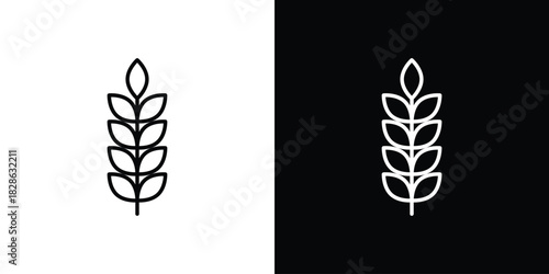 Wheat icons symbols. Collection of simple black icons