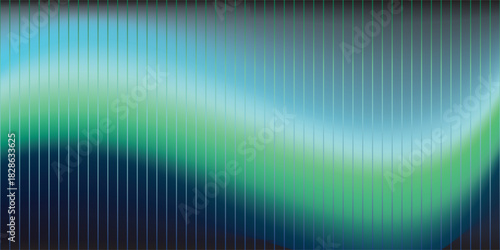 Futuristic neon texture with vibrant shades of blue green gradients and bright smooth fluted vertical lines. Bold dynamic design blending smooth tones and radiant colors for modern visual art project 
