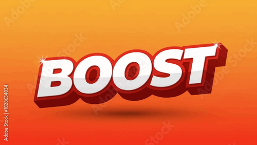 Boost Text Design Bold 3D Word for Promotions and Marketing Campaigns - Vibrant & Eye-Catching!