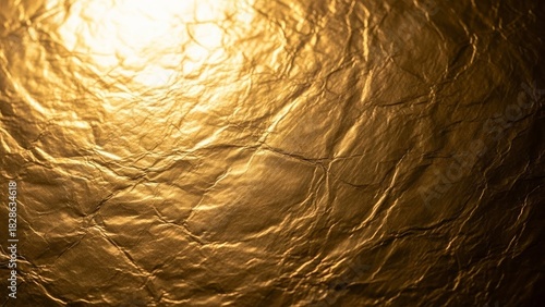 Stunning gold foil texture with elegant crumpled surface, ideal for luxury branding, festive designs, and premium backgrounds, adding richness and warmth