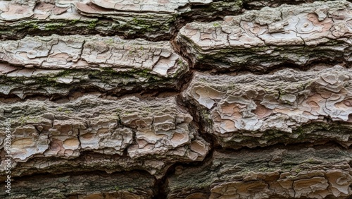 Textured tree bark close-up evokes natural patterns, ideal for backgrounds, nature themes, or environmental projects with organic and earthy tones