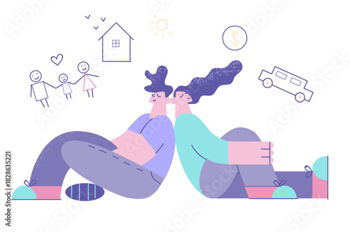 Dreaming of living better life concept