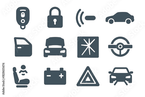 Siren lock icon door icons vector clamp glass wheel break car key