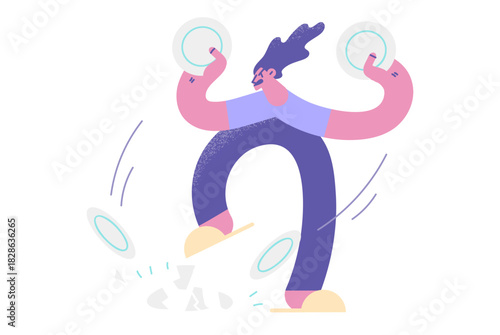 Feeling aggressive and furious concept